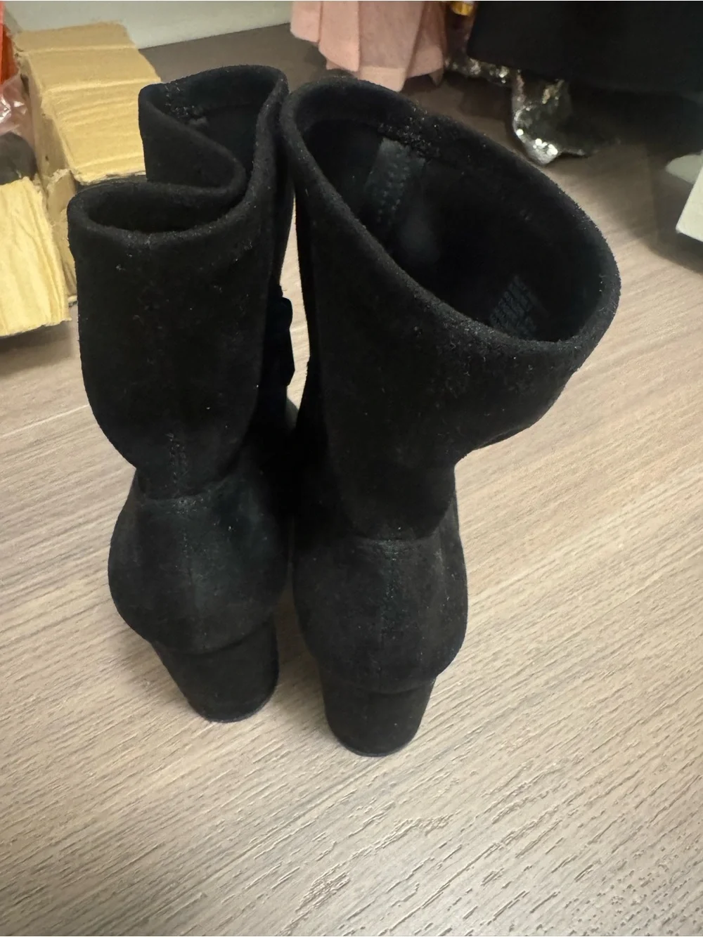 BCBGeneration Black Suede Pointed Toe Booties